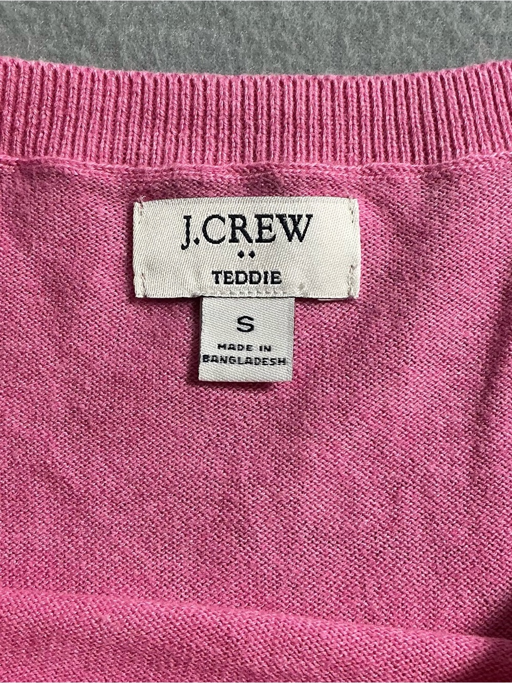 J.Crew Teddie Light Pink 100% Cotton Crewneck Sweater Women’s Small - Picture 3 of 9